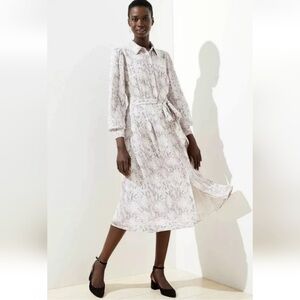 Loft Snake Print Shirt Dress